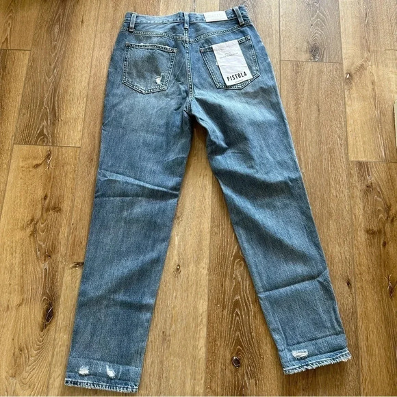 Pistola Presley High Rise Relaxed Roller Distressed Denim Jeans Size 27 NWT - Picture 12 of 12